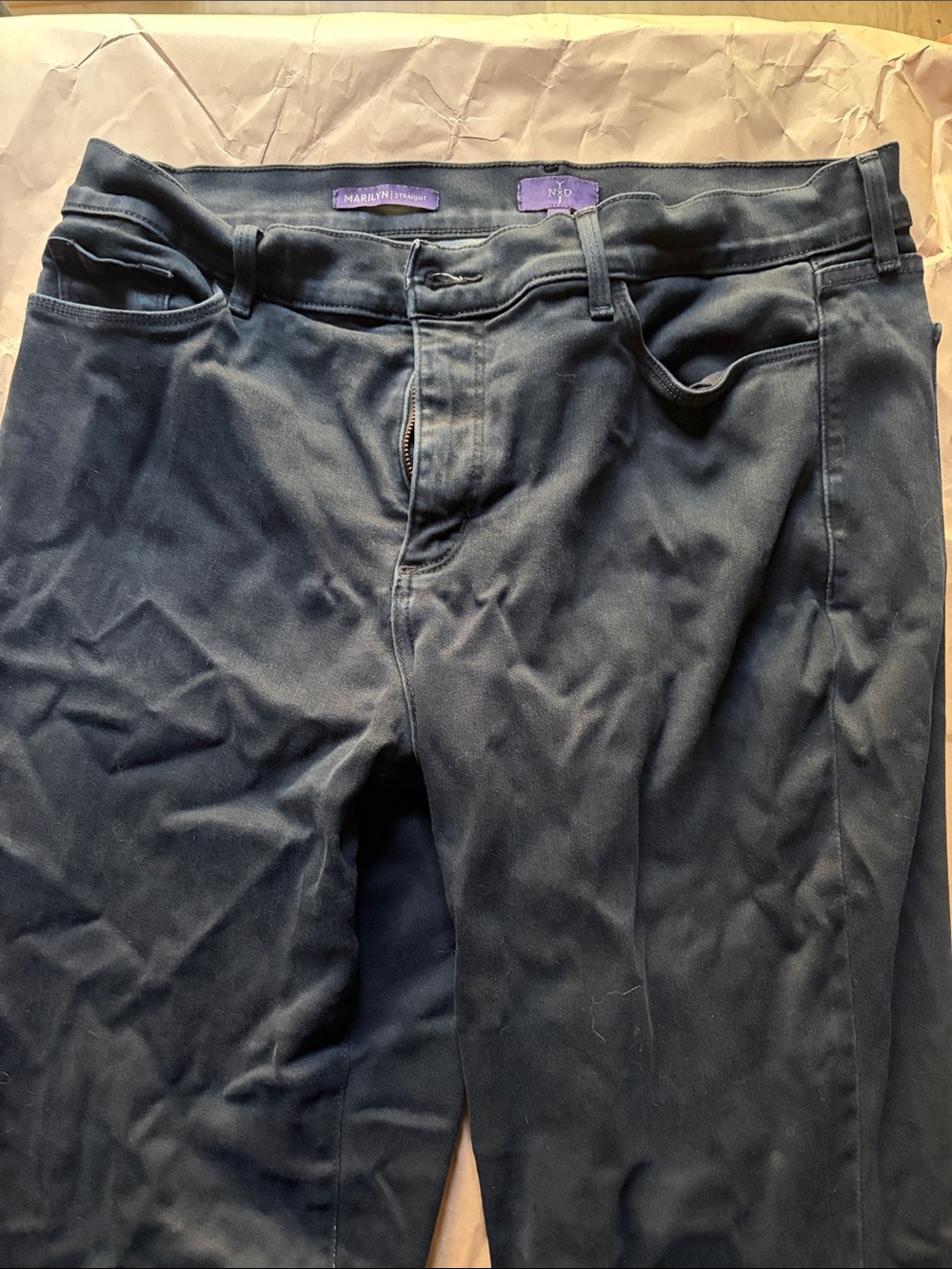 NYDJ - Marilyn Straight, size 14, black jeans